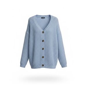 Sky Blue Knit Cardigan Sweater